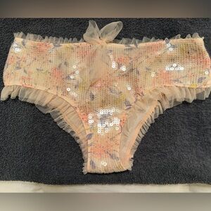 Victoria's Secret Peach Floral Lace Bikini Bottoms